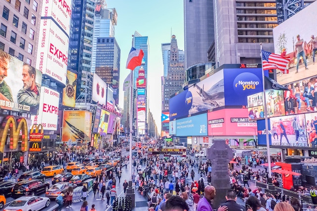 Times Square, a tourist trap.