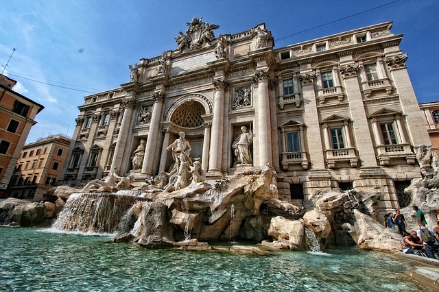 Trevi fountain in Italy