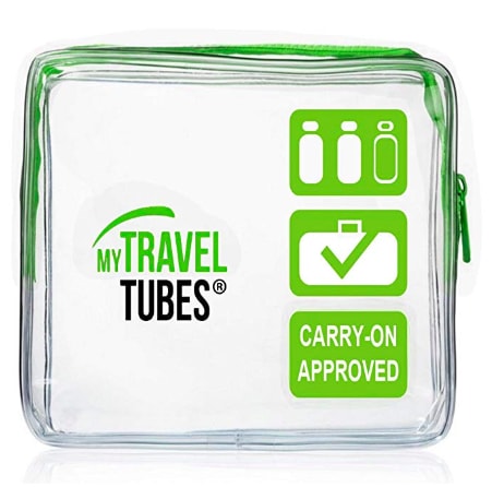 A plastic container that is TSA approved to hold liquids. 